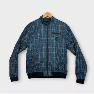 Nike Lebron James Witness Jacket Men's Size Medium Plaid Black Blue Windbreaker